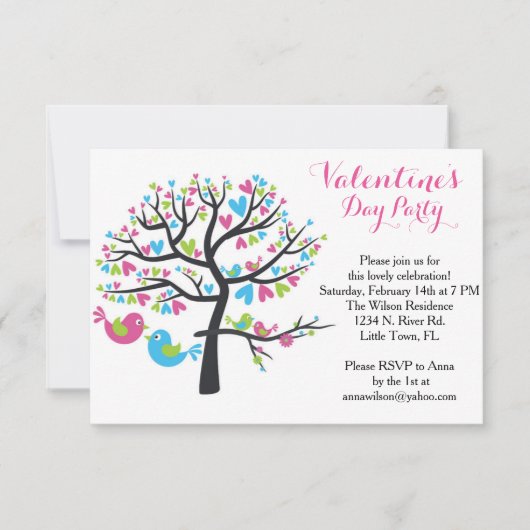 Invitation Saint-Valentin de Inséparables doux (Devant)