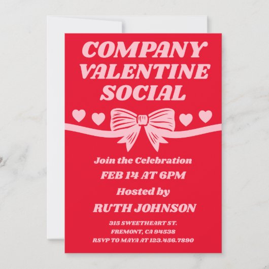 Invitation Saint-Valentin d'entreprise Social (Devant)