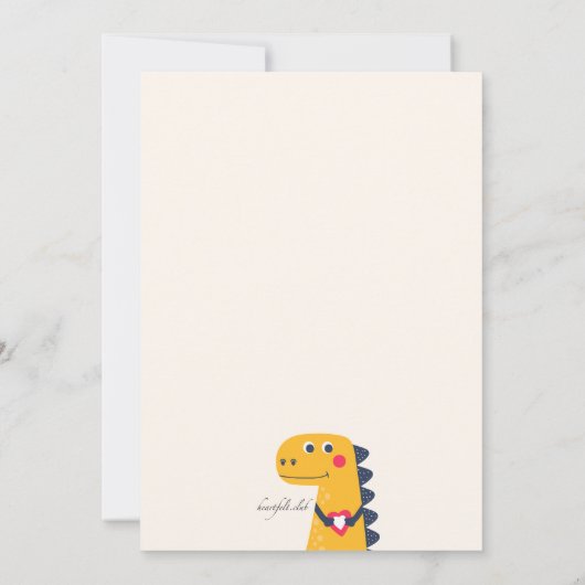 Invitation Saint-Valentin Dino (Dos)