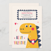 Invitation Saint-Valentin Dino (Devant / Derrière)