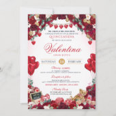 Invitation Saint Valentin Doux 15 Anniversaire Quinceanera (Devant)