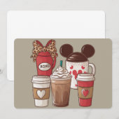 Invitation Saint-Valentin Drôle Latte Amateur de Café (Devant / Derrière)