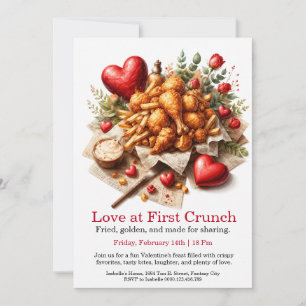 Invitation Saint-Valentin du poulet frit Love at First Crunch