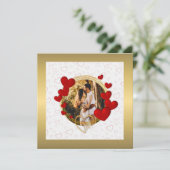 Invitation Saint-Valentin élégante, Amour, Anniversaire Cœur (Debout devant)