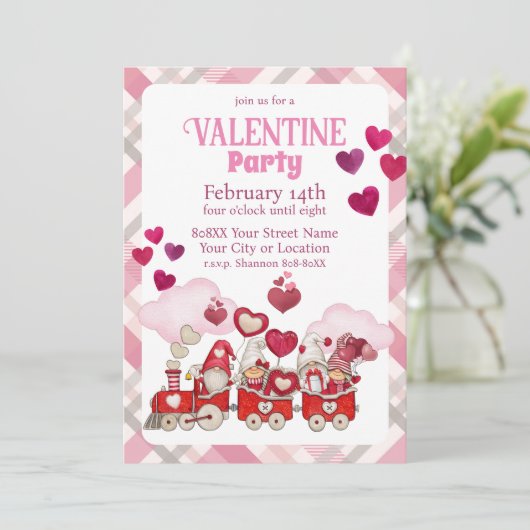 Invitation Saint-Valentin en train (Debout devant)