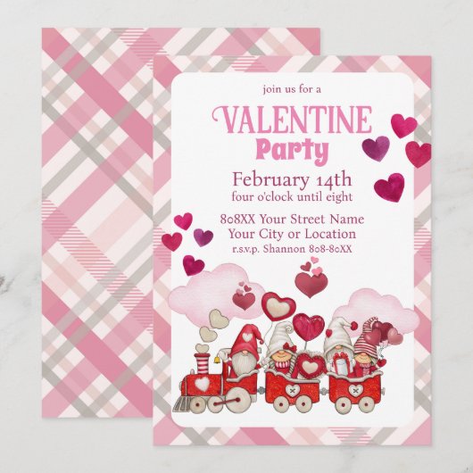 Invitation Saint-Valentin en train (Devant / Derrière)