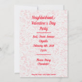 Invitation Saint Valentin Fancy Red Hearts Personnalisé (Dos)