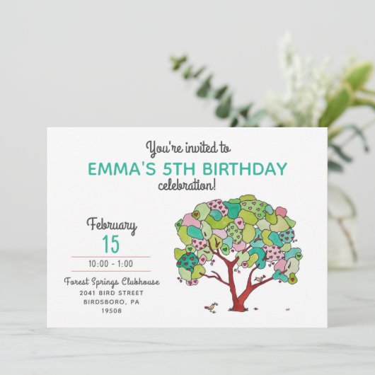 Invitation Saint Valentin fête d'anniversaire (Debout devant)