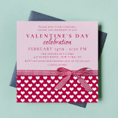 Invitation Saint-Valentin Fête de la Bow rouge