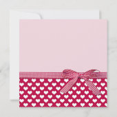 Invitation Saint-Valentin Fête de la Bow rouge (Dos)