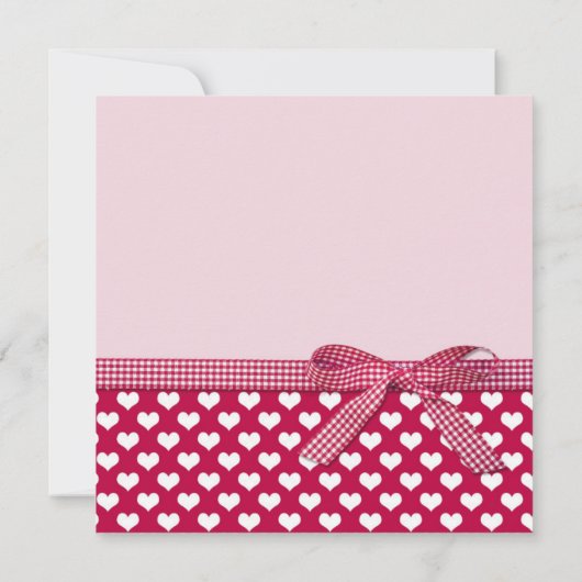 Invitation Saint-Valentin Fête de la Bow rouge (Dos)