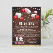 Invitation Saint Valentin, fête de la révélation de genre (Debout devant)