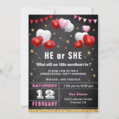 Invitation Saint Valentin, fête de la révélation de genre (Devant)