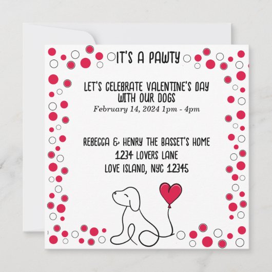 Invitation Saint-Valentin Fête de la Saint-Valentin (Devant)