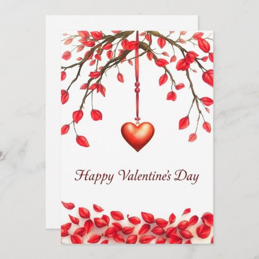 Invitation Saint Valentin fête de l'amour (Devant / Derrière)