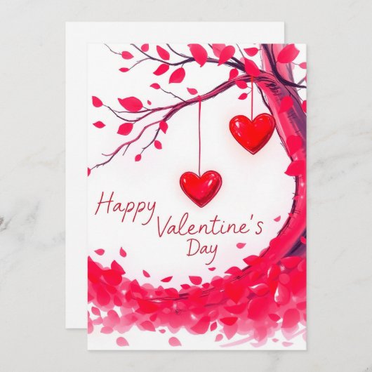 Invitation Saint Valentin fête de l'amour (Devant / Derrière)