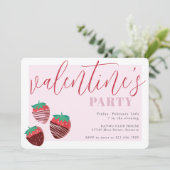 Invitation Saint-Valentin Fête des Fraises de chocolat (Debout devant)