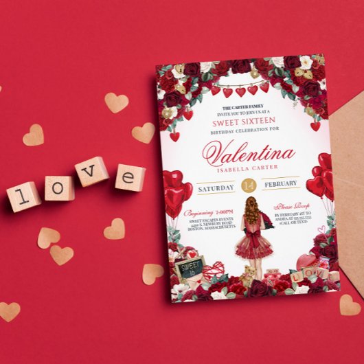 Invitation Saint Valentin, fête du 16ème anniversaire de la S