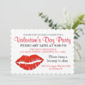 Invitation Saint Valentin Fête Rouge Lèvres Baise à lèvres Ba (Debout devant)