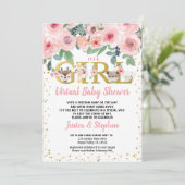 Invitation Saint Valentin Fille Baby shower virtuel pandémiqu (Debout devant)