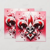 Invitation Saint Valentin Fleur De Lis (Devant / Derrière)