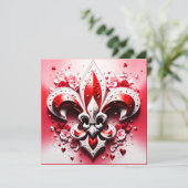 Invitation Saint Valentin Fleur De Lis (Debout devant)