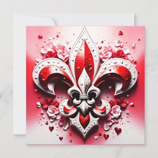 Invitation Saint Valentin Fleur De Lis (Devant)