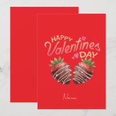 Invitation Saint-Valentin fraise personnalisée  (Devant / Derrière)