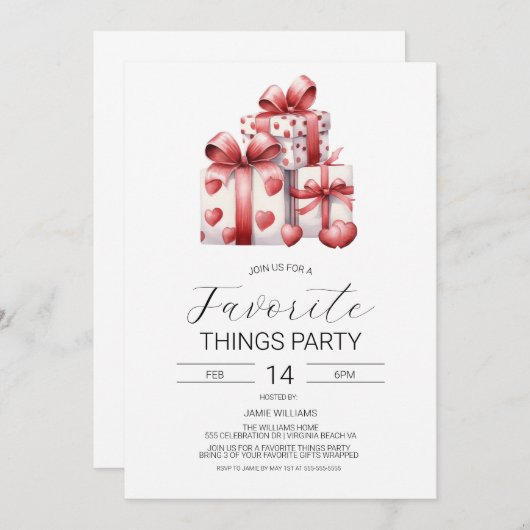 Invitation Saint Valentin, Galentines (Devant / Derrière)