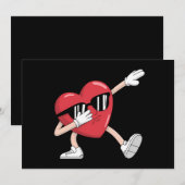 Invitation Saint Valentin Garçons amusants Filles Dabbing Coe (Devant / Derrière)