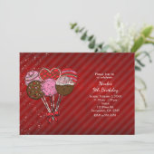 Invitation Saint-Valentin gâteaux pâtisseries fête d'annivers (Debout devant)