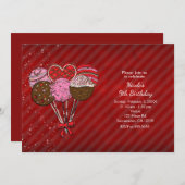 Invitation Saint-Valentin gâteaux pâtisseries fête d'annivers (Devant / Derrière)