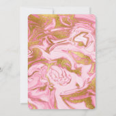 Invitation Saint-Valentin Gold Foil & Hot Pink Marble (Dos)