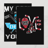 Invitation Saint Valentin hockey amour cadeau mignon garçons  (Devant / Derrière)
