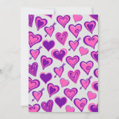 Invitation Saint Valentin le genre révèle amour violet rose (Dos)