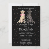 Invitation Saint-Valentin mariage retriever Labrador noir (Devant)