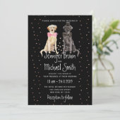 Invitation Saint-Valentin mariage retriever Labrador noir (Debout devant)