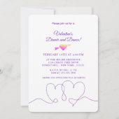 Invitation Saint Valentin minimaliste coeur pourpre (Devant)