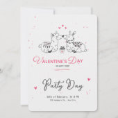 Invitation Saint-Valentin Minimaliste Rose Noir Blanc Mignon (Devant)