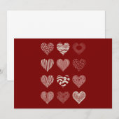 Invitation Saint-Valentin Neuf Cœurs Amour de la Saint-Valent (Devant / Derrière)