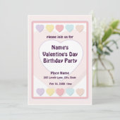 Invitation Saint-Valentin Pastel Birthday Party N (Debout devant)