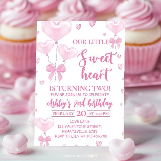 Invitation Saint Valentin, petite amoureuse anniversaire