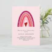 Invitation Saint Valentin Pink Boho Rainbow (Debout devant)