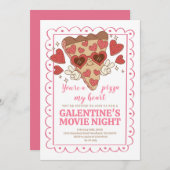 Invitation Saint Valentin Pizza Party (Devant / Derrière)