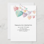 Invitation Saint-Valentin romantique avec ballons et cœurs (Dos)