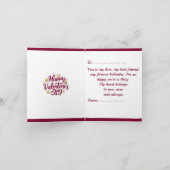 Invitation Saint-Valentin romantique | Coeur Bourgogne et Or (Intérieur)