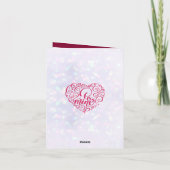 Invitation Saint-Valentin romantique | Coeur Bourgogne et Or (Dos)