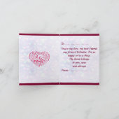 Invitation Saint-Valentin romantique | Coeur Bourgogne et Or (Intérieur)