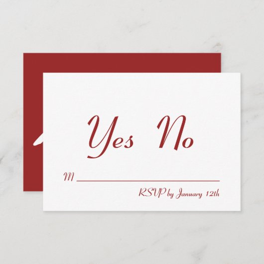 Invitation Saint Valentin RSVP (Devant / Derrière)