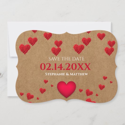 Invitation Saint Valentin Sauvez la date (Devant)